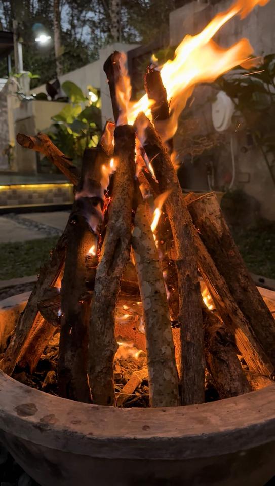 Bonfire in the garden